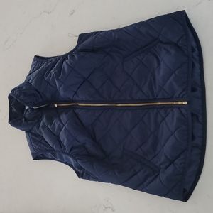 Navy quilted vest